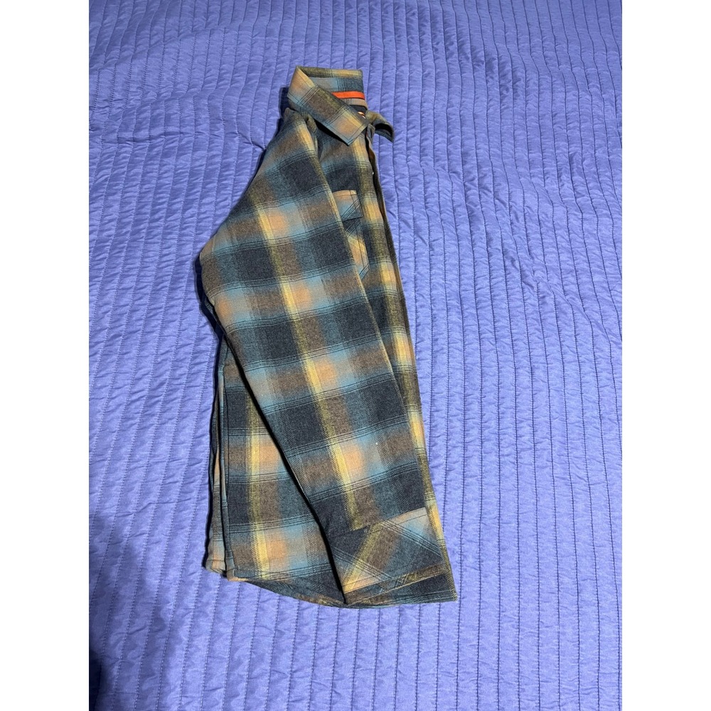 Legendary Whitetails Mens Plaid Thermal Lined Flannel Shirt Jacket Blue Tan MD - Picture 6 of 16